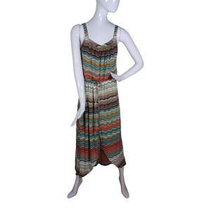 Lofiel Midi Summer Dress Size Medium Striped Multicolor Sleeveless